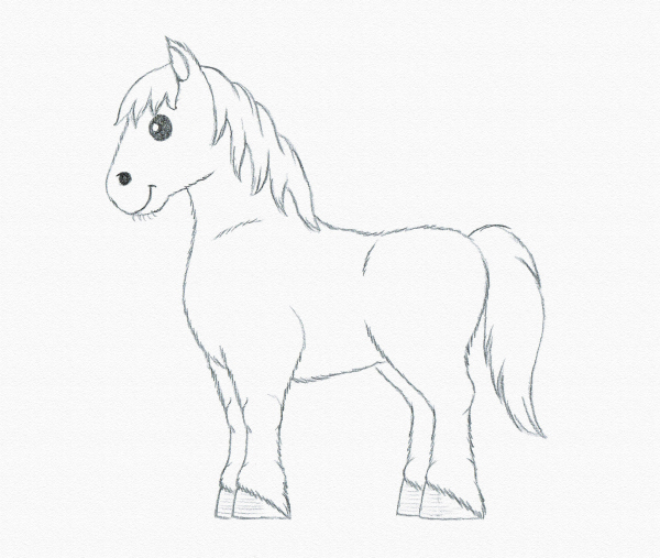 600x507 Drawing For Kids Draw A Pony - Sketch Of Kids