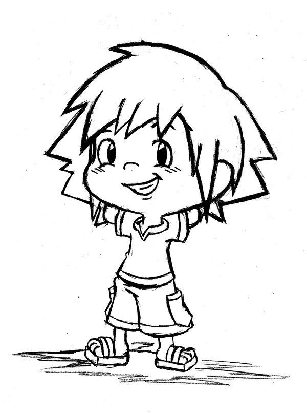 600x806 Kids Sora Sketch By Stungun44 - Sketch Of Kids
