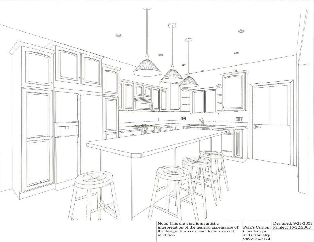 1024x789 Kitchen Design With Drawing Image Gallery Kitchen Drawing - Sketch Of Kitchen