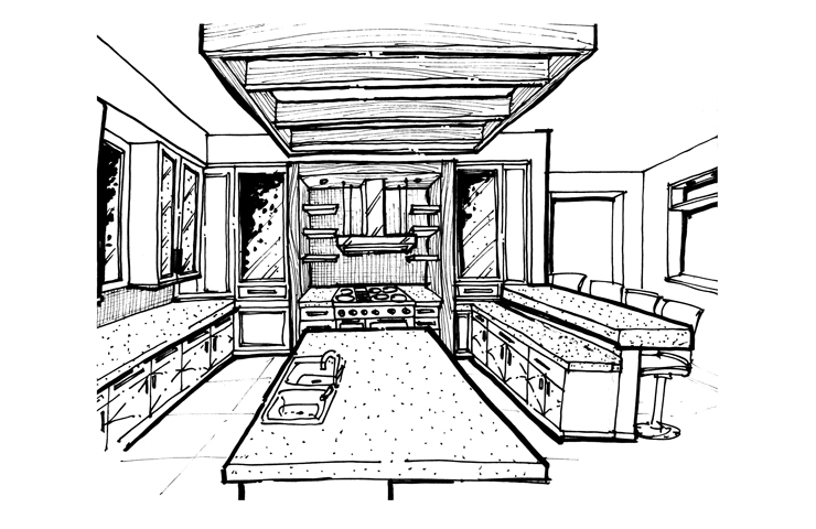 740x480 Daedalus Design Studio - Sketch Of Kitchen