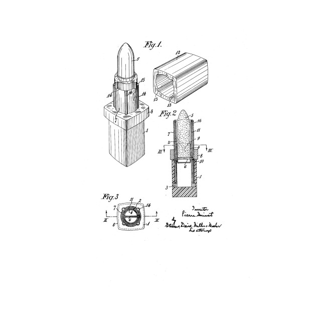630x630 Lipstick Vintage Patent Drawing - Sketch Of Lipstick