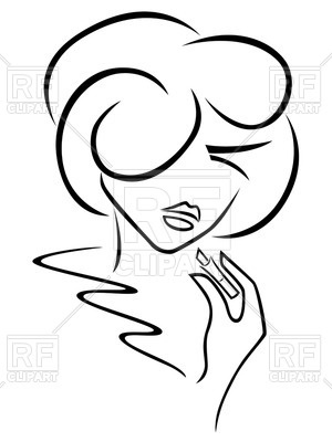 300x400 Young Romantic Woman With Lipstick - Sketch Of Lipstick