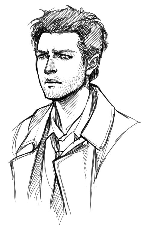 484x744 Doromon Sketches Of Attractive People. Why Is Castiel Is So - Sketch Of Man