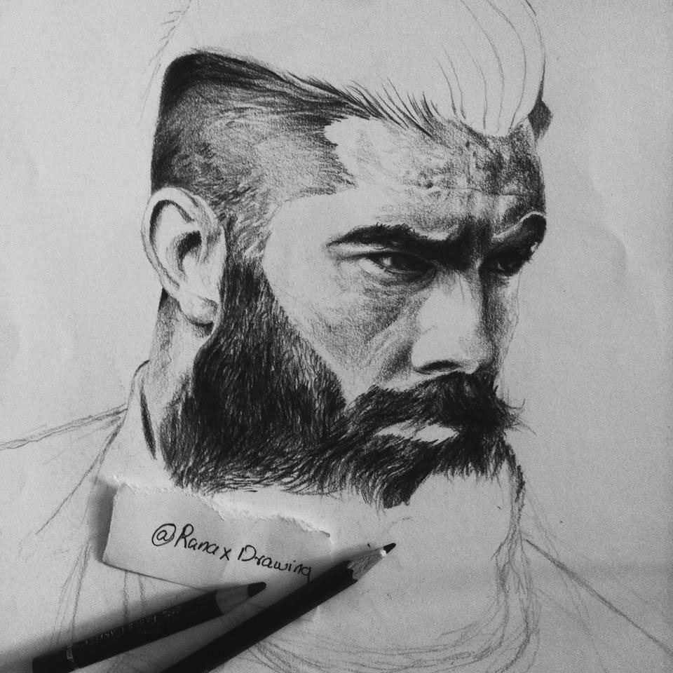 960x960 Beard Men ( Pencil ) On Behance - Sketch Of Man