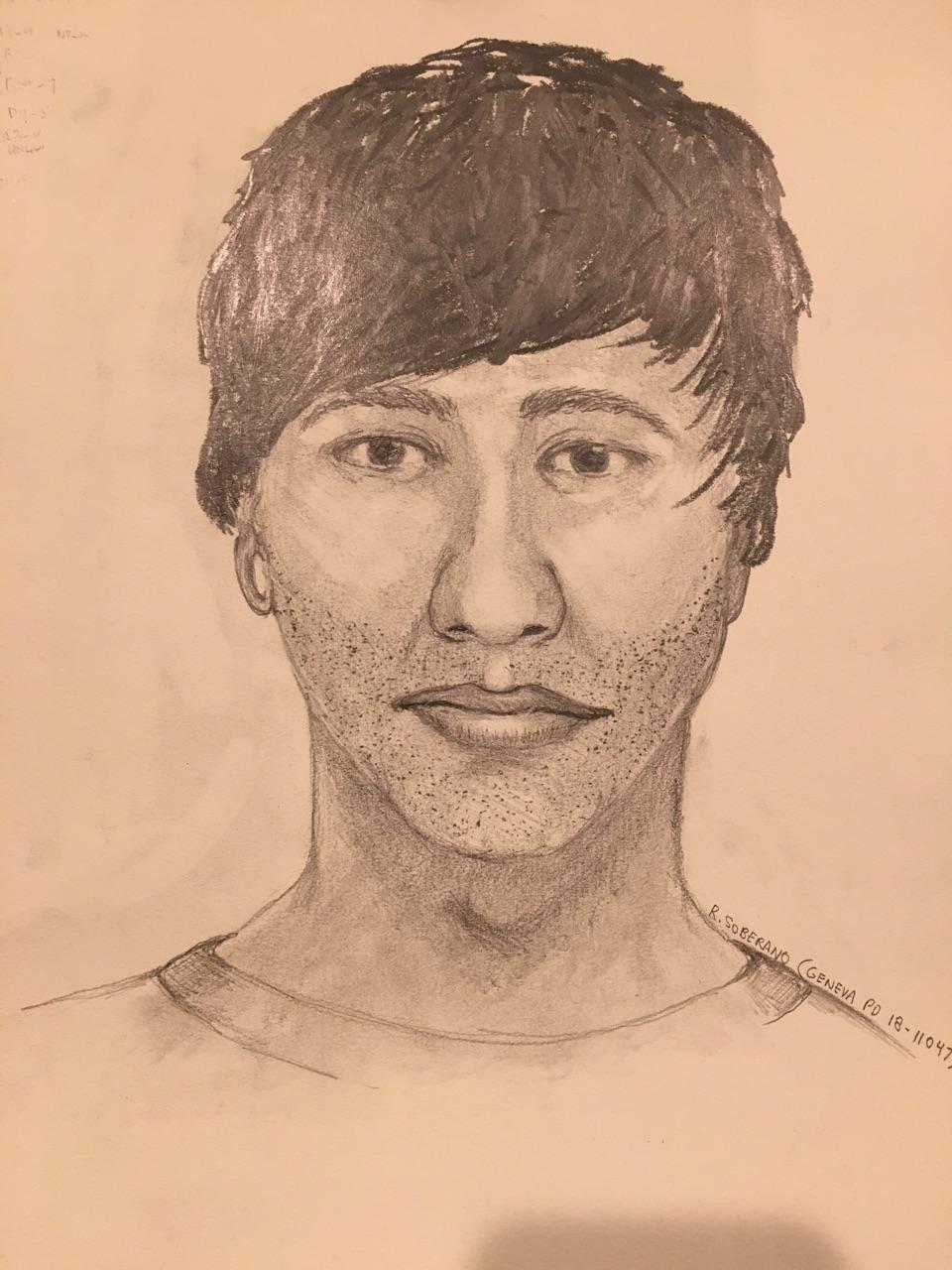 960x1280 Geneva Police Release Sketch Of Man Who Attacked Woman Cbs Chicago - Sketch Of Man