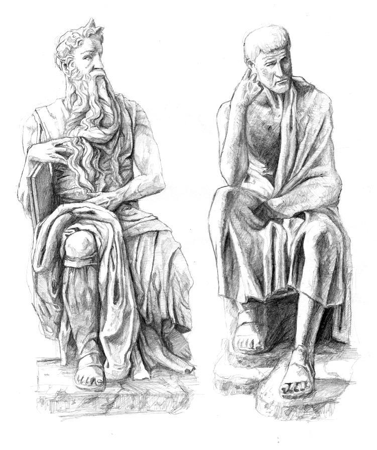 751x896 Moses Aristotle Sketch By Markbulahao - Sketch Of Moses