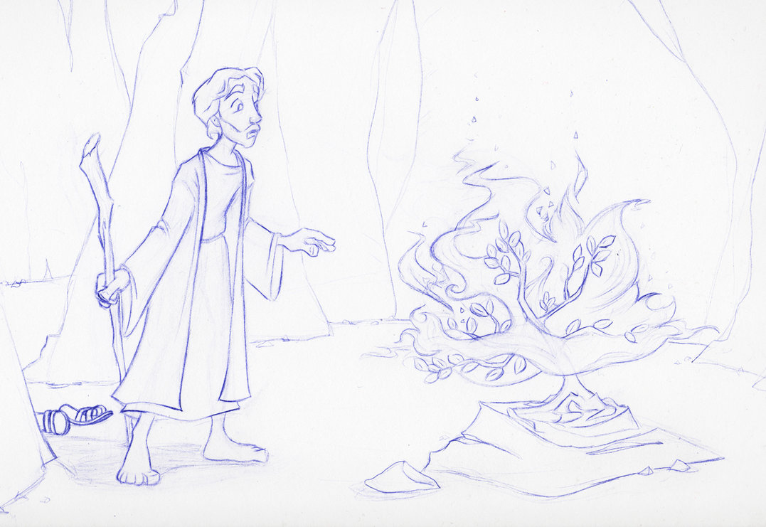 1077x741 Moses Sketch By Rinrenee - Sketch Of Moses