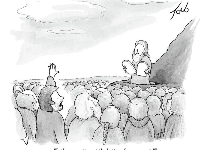 700x500 Moses With The Ten Commandments On Two Tablets Greeting Card For - Sketch Of Moses