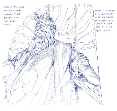 375x356 Moses Fountain Drawing By Richard Johnson Saatchi Art - Sketch Of Moses