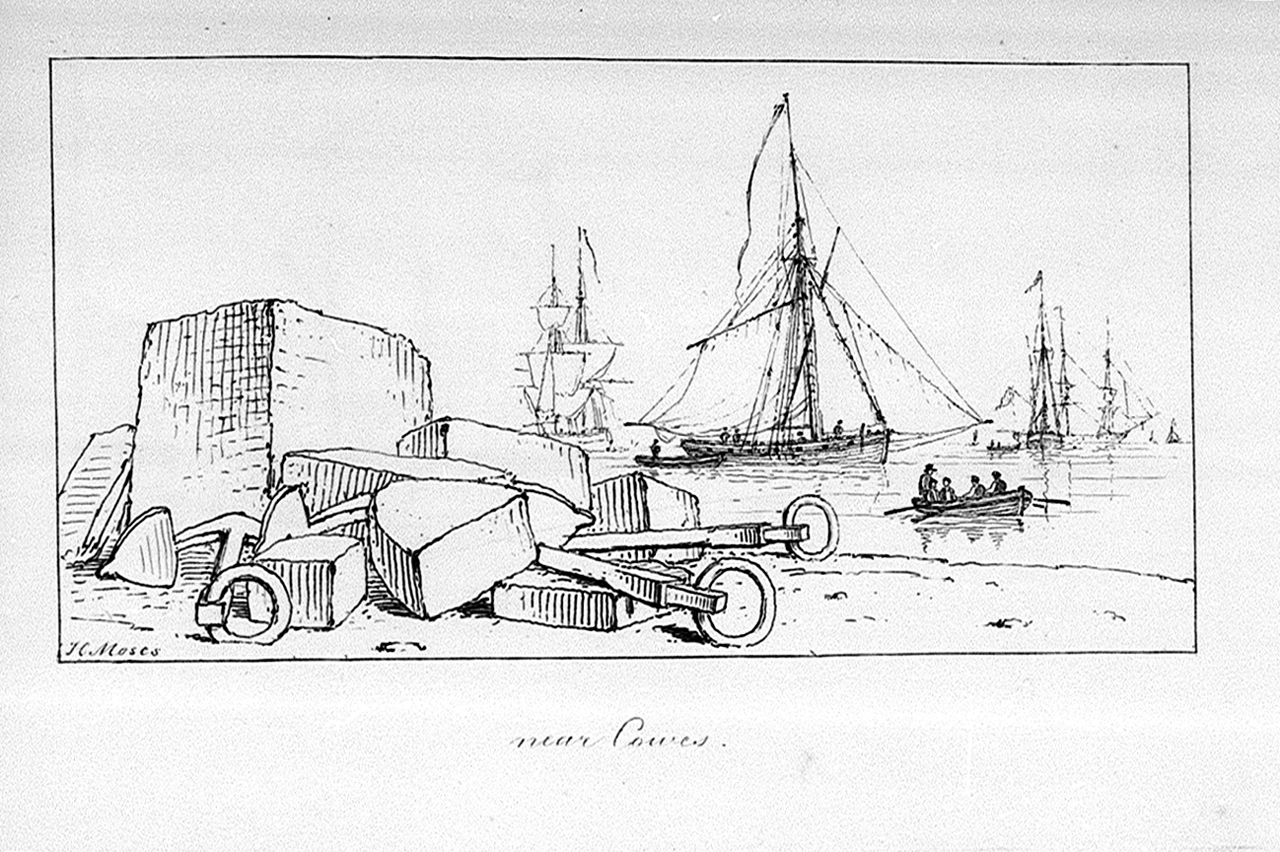1280x852 The Marine Sketch Book By H. Moses 1826. Near Cowes - Sketch Of Moses