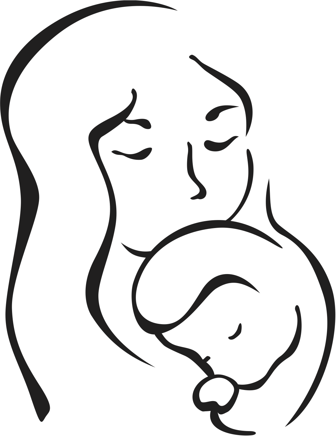 1086x1411 Mother And Baby Clipart Baby Sketch - Sketch Of Mother And Baby