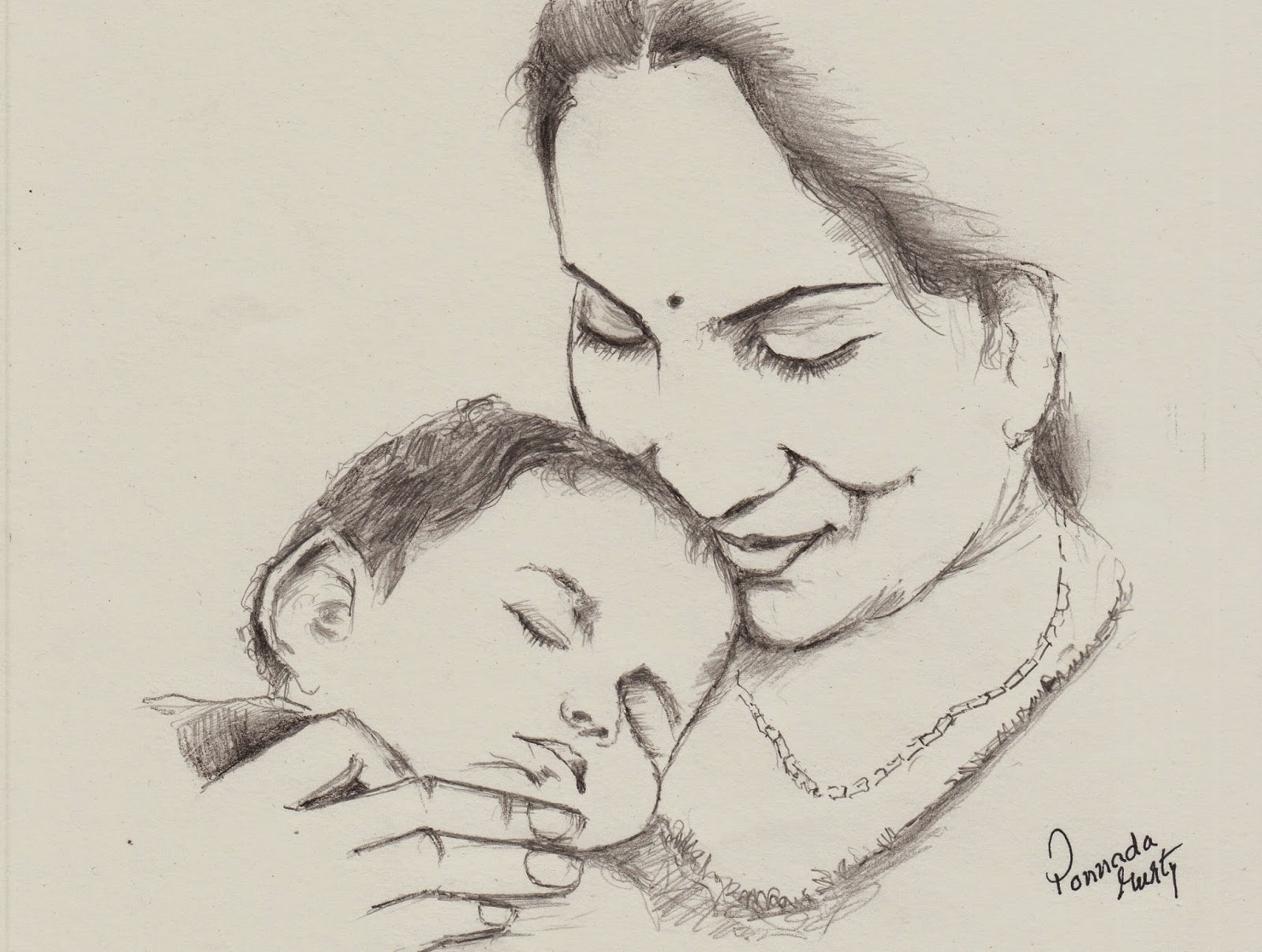 Sketch Of Mother And Baby at Explore collection of