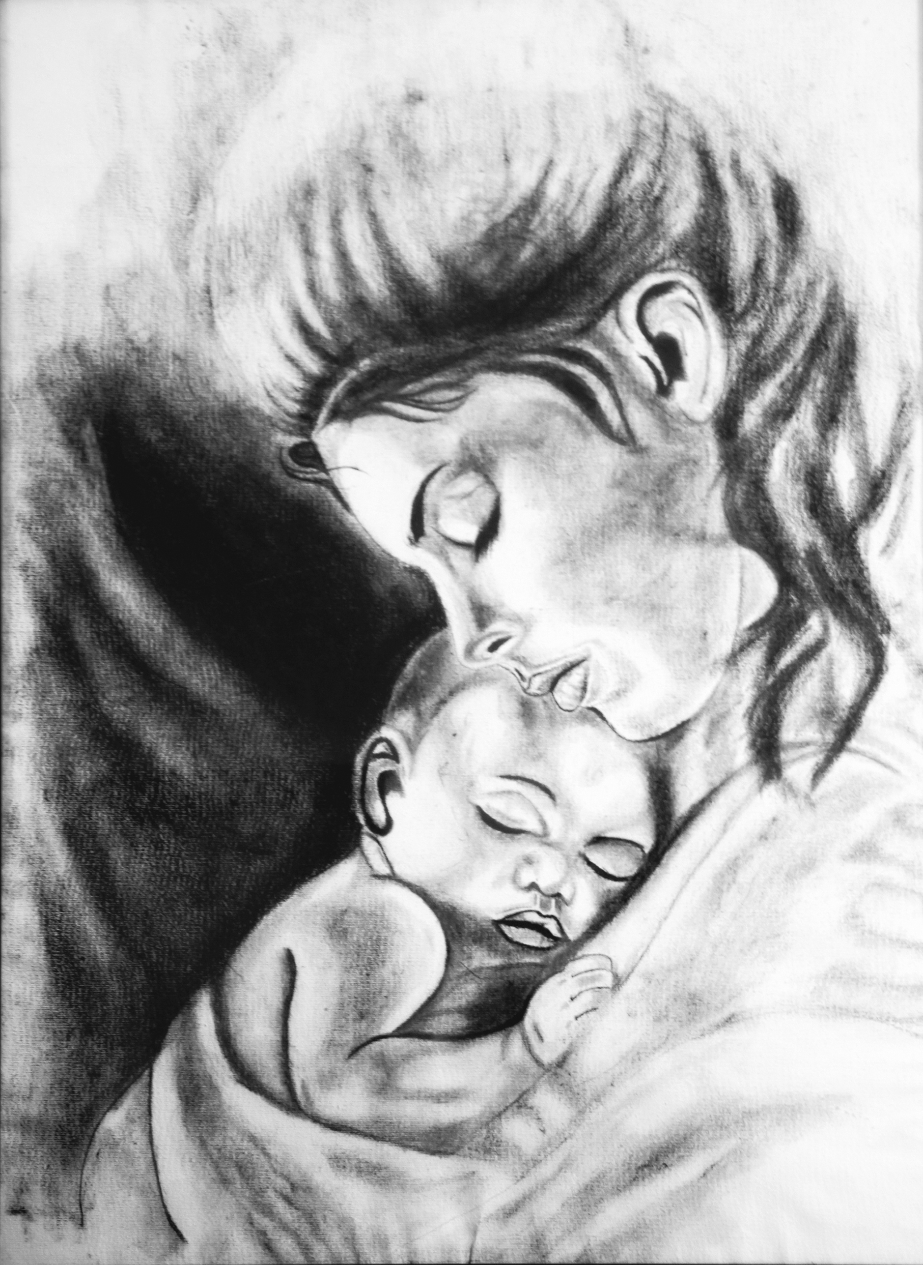  Mother Sketch Drawing with Realistic