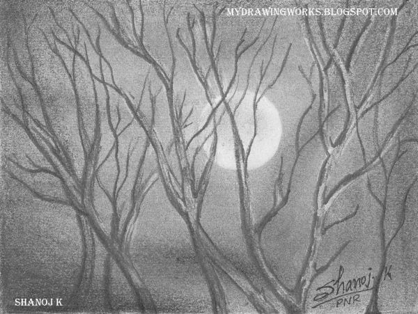 600x451 Night - Sketch Of Night