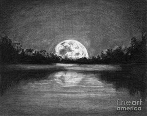 300x237 The Night Walked Down The Sky Drawing By J Ferwerda - Sketch Of Night