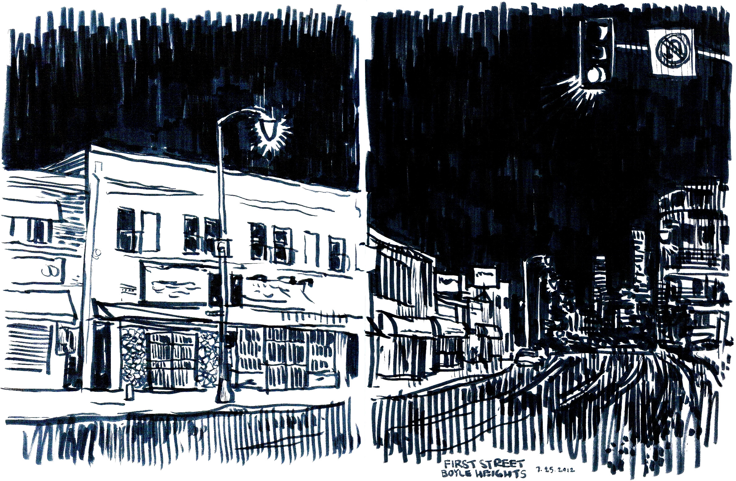 2377x1553 Boyle Heights - Sketch Of Night