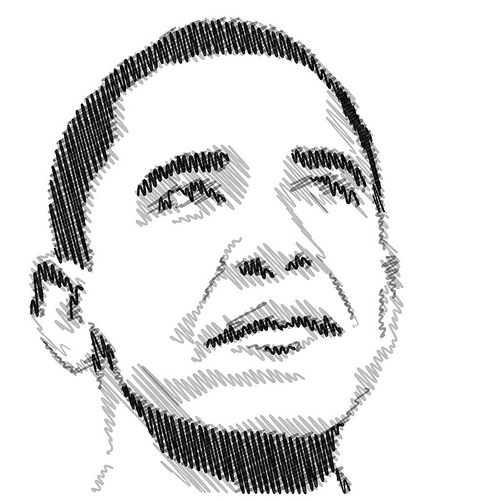 500x500 Sketching Obama - Sketch Of Obama