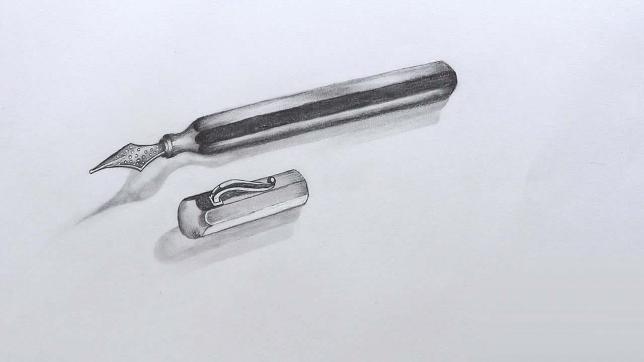 1280x720 How To Sketch A Fountain Pen - Sketch Of Pen