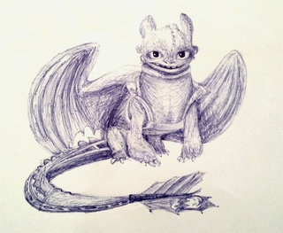 320x263 Pen Sketch Of Toothless - Sketch Of Pen