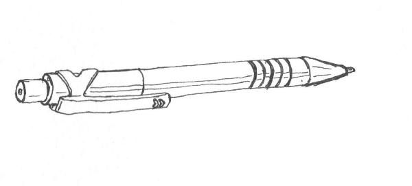 600x271 Black Line Drawing Of A Papermate Ballpoint Pen My Drawings - Sketch Of Pen