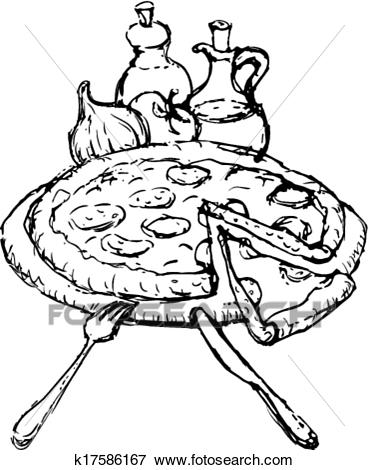 369x470 Pizza Clipart Sketch 3 - Sketch Of Pizza