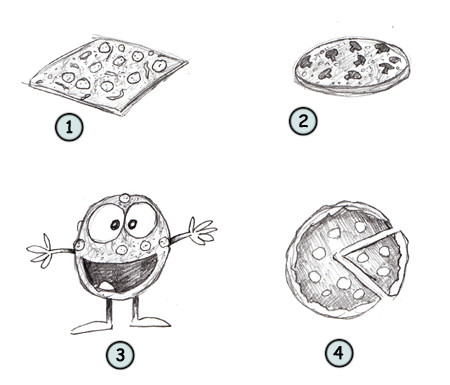 450x385 Drawing A Cartoon Pizza - Sketch Of Pizza