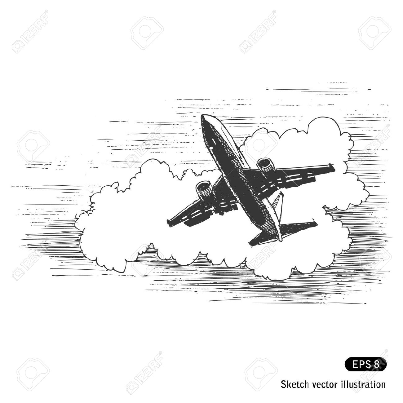 1300x1300 Drawn Airplane Sketch - Sketch Of Plane