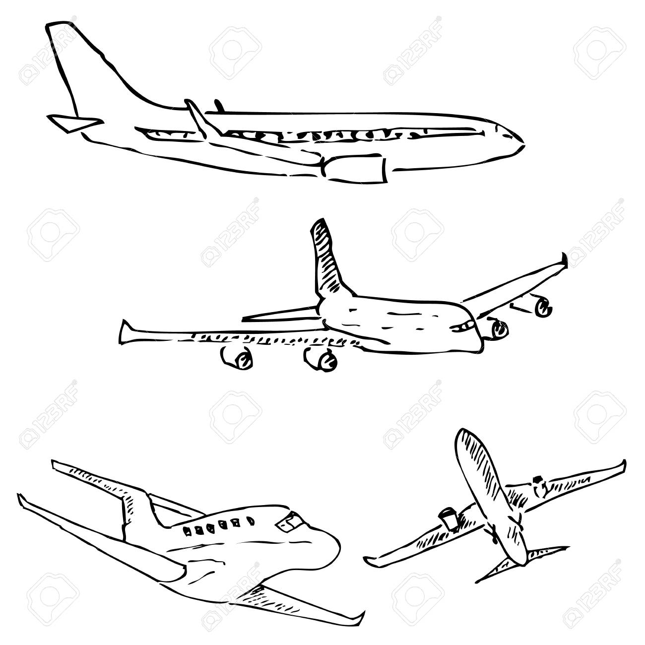 1300x1300 Pencil Sketch Of Aeroplane Air Plane Drawing At Getdrawings Free - Sketch Of Plane