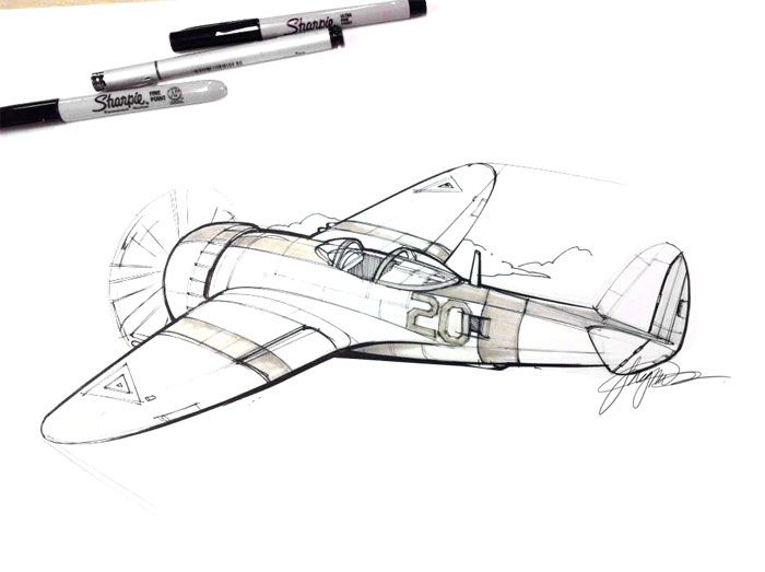 Sketch Of Plane at PaintingValley.com | Explore collection of Sketch Of ...