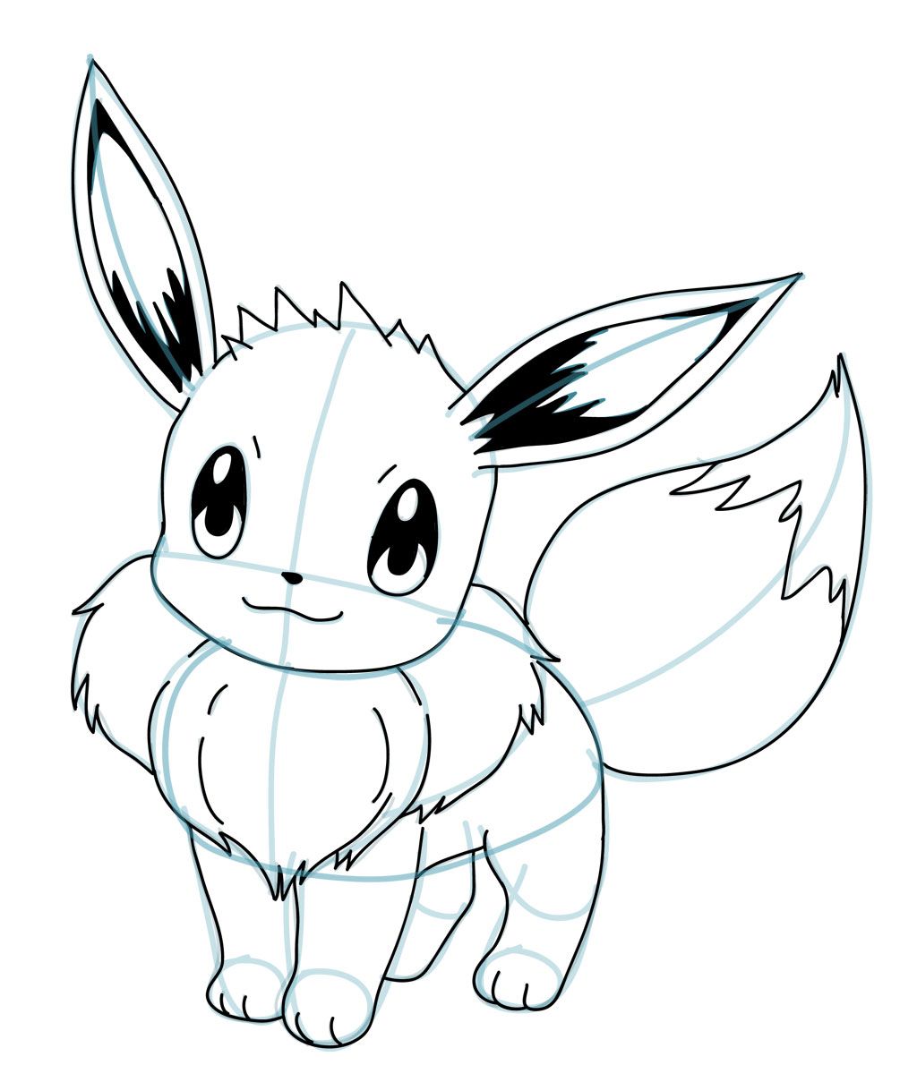 1024x1209 Drawing Eevee Pokemon Tutorial Drawing - Sketch Of Pokemon