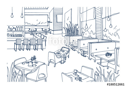 Sketch Of Restaurant at PaintingValley.com | Explore collection of ...