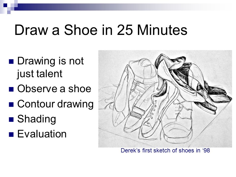 960x720 How To Draw A Shoe Derek Merck Spring, Ppt Video Online Download - Sketch Of Shoes