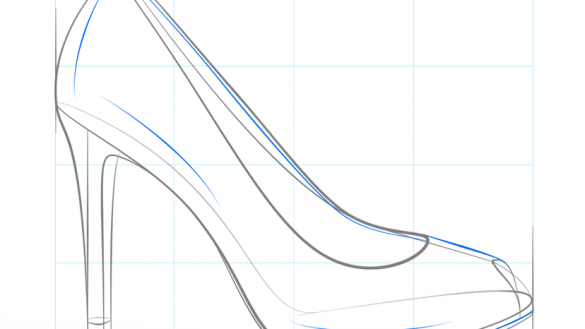 585x329 Prissy Inspiration High Heel Sketch How To Draw A Shoe Step By - Sketch Of Shoes