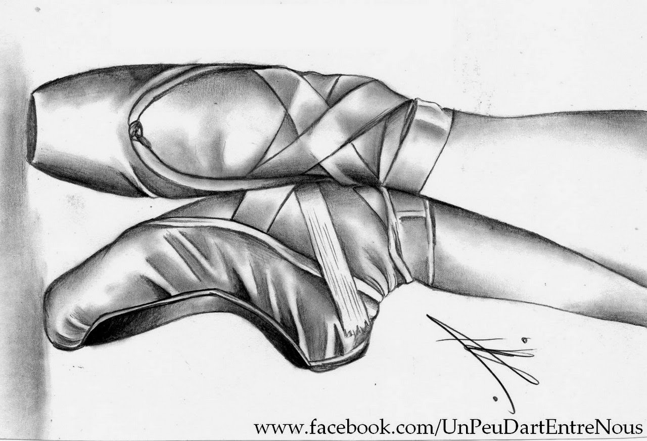 1280x872 Drawing Ballerina Pointe Shoes - Sketch Of Shoes