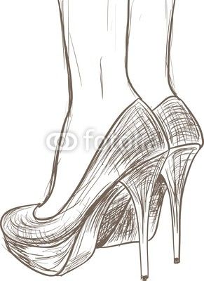 291x400 Sketches Of Ladies Shoes - Sketch Of Shoes