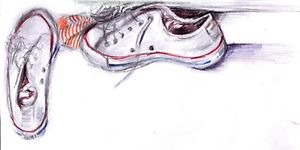 300x150 Converse Art Sketch 5x3 Artwork Home Decor Illustration Drawing Of - Sketch Of Shoes