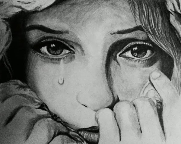 Sketch Of Someone Crying