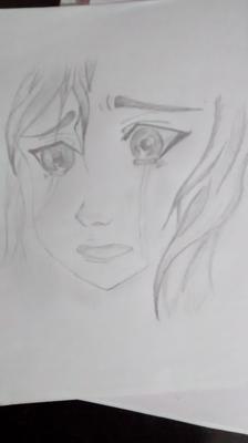 224x400 Crying Girl - Sketch Of Someone Crying