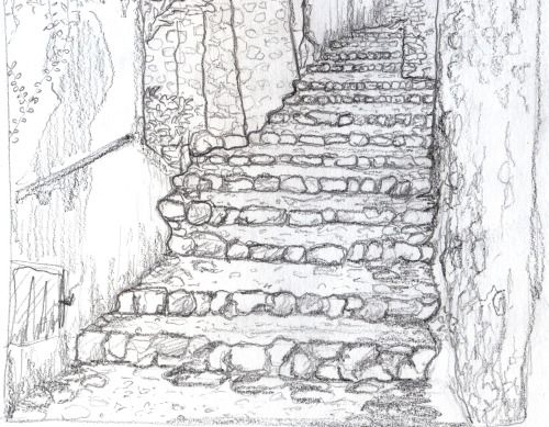500x389 Quick Sketch Of Stairs Sketchbooks Sketches - Sketch Of Stairs