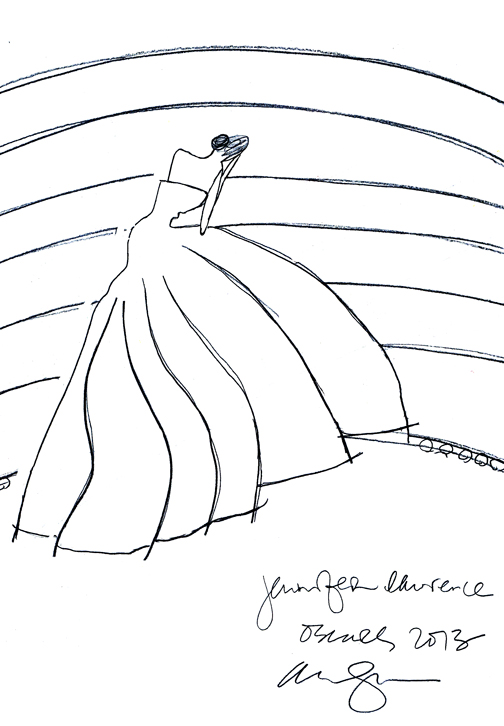 504x726 Alanna Cavanagh My Sketch Of Jennifer Lawrence Falling On The Stairs - Sketch Of Stairs