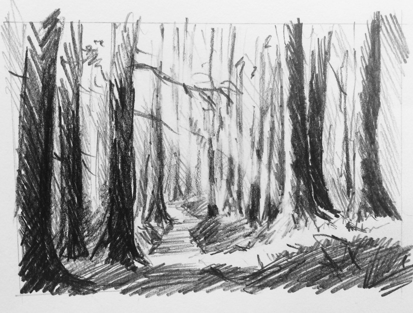 840x637 Sketching Places Quickly Arttutor - Sketch Of The Woods