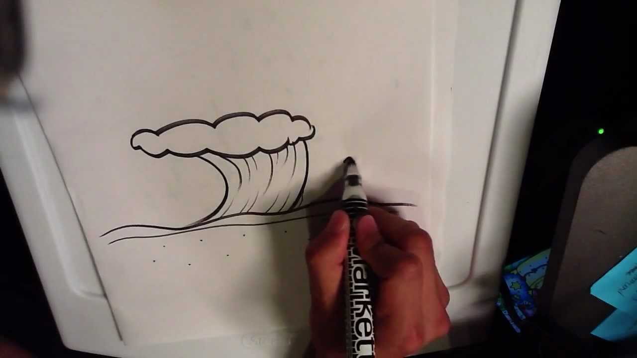 1280x720 How To Draw A Wave - Sketch Of Tsunami