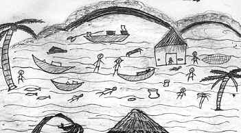 351x194 The Hindu Tamil Nadu News Drawing From Their Tsunami Experience - Sketch Of Tsunami