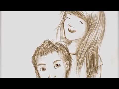 480x360 Speed Drawing Brother, Sister - Sketch Of Two Sisters
