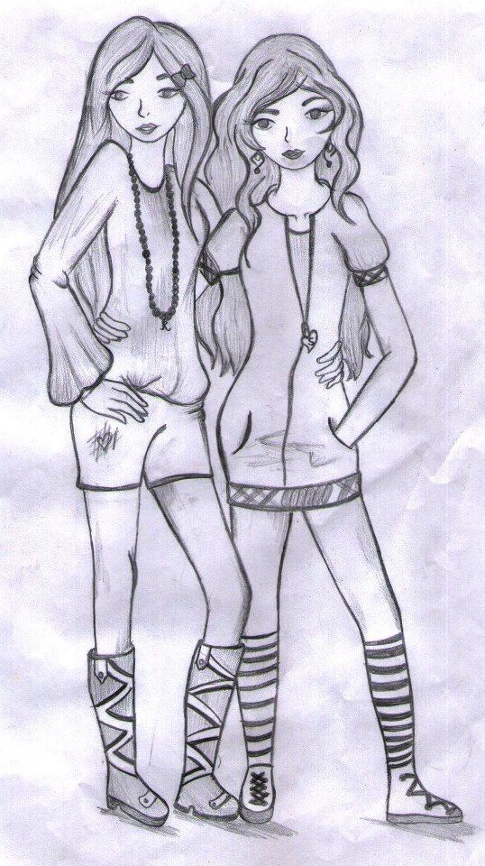 538x960 Two Sisters Drawing Ideas In 2018 Drawings, Two - Sketch Of Two Sisters