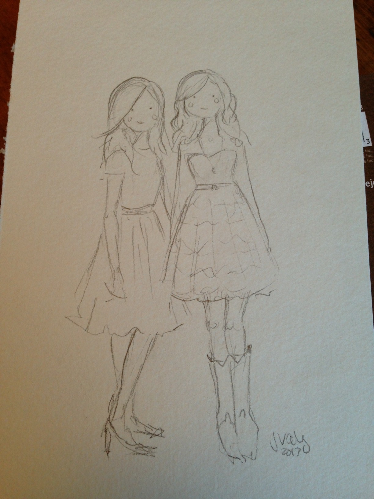 1224x1632 An Interview With Watercolorist Sophie And Lili - Sketch Of Two Sisters