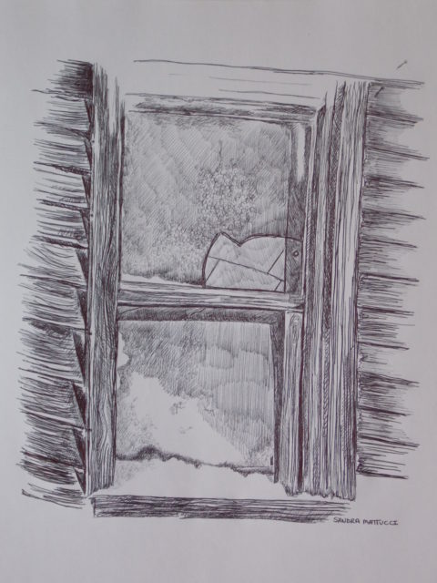 480x640 Sketch Of Myself Broken Window One Single Drop - Sketch Of Window