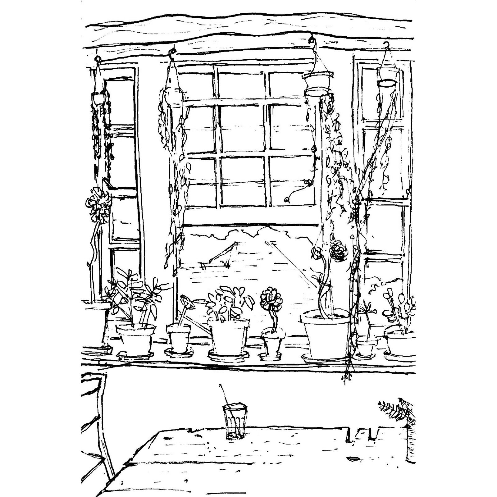 1600x1600 Sketch Of Window Ledge - Sketch Of Window