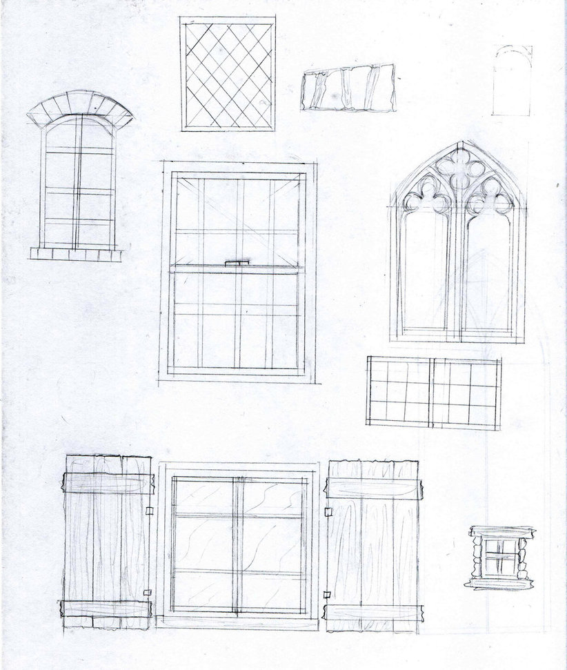 822x971 Window Sketches By Antasia , Window Sketch - Sketch Of Window
