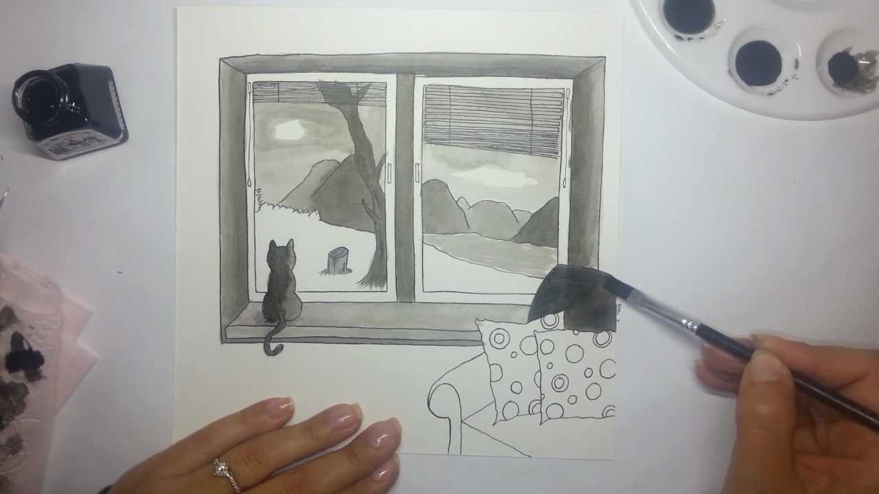 1280x720 Window View - Sketch Of Window